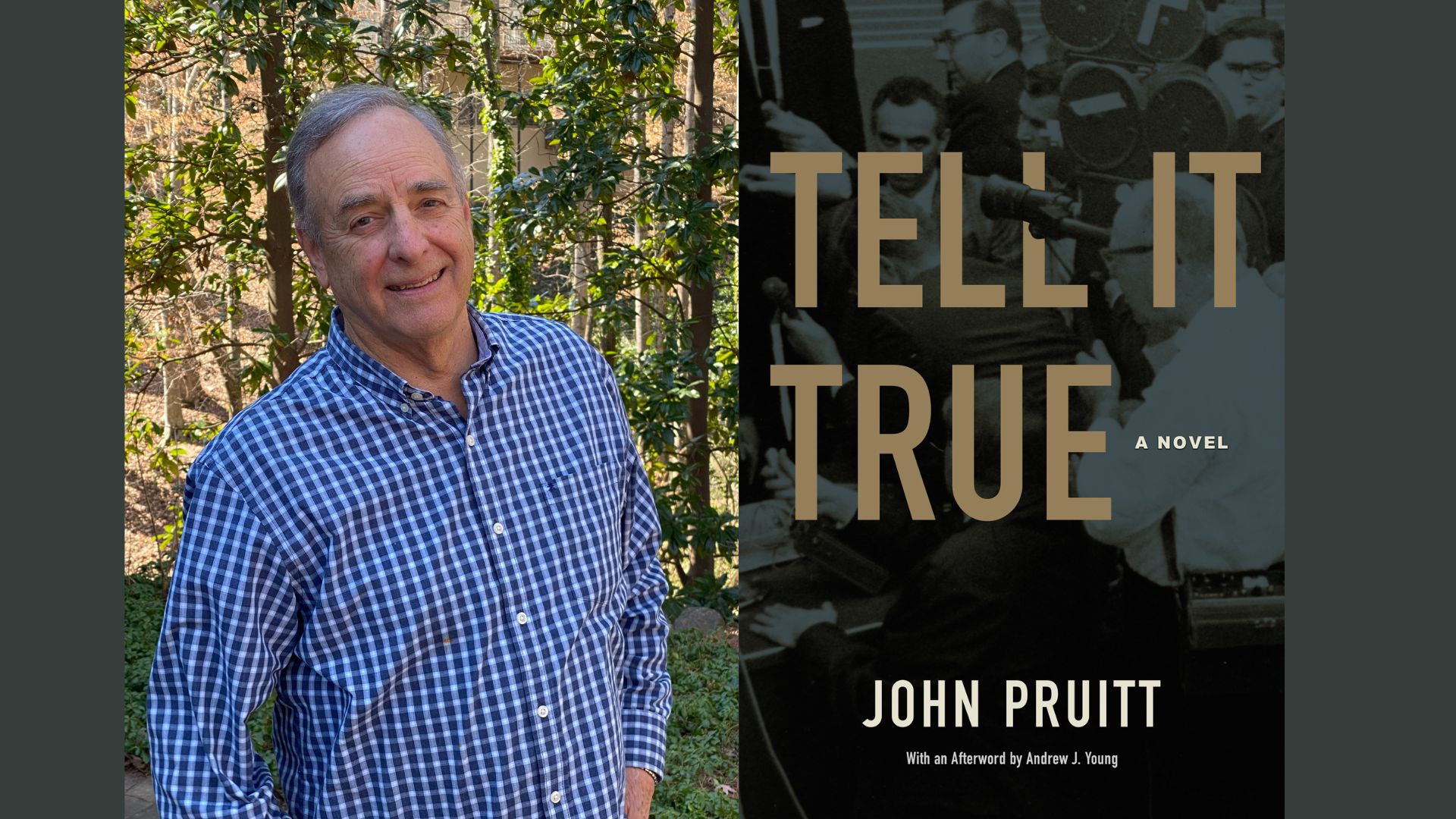 Journalist John Pruitt and cover art for Tell It True