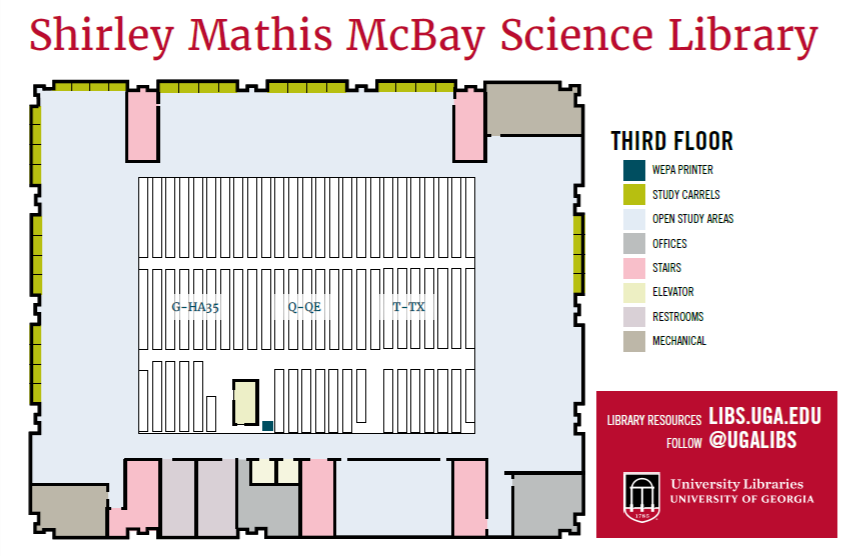 McBay Science Library 3rd floor map
