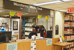 Patron at the media desk