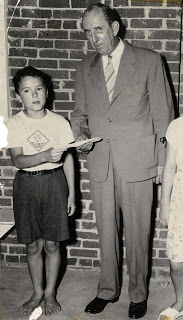 Photo of Moore as a child, with Senator Richard B. Russell