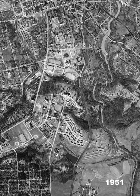 Aerial photograph of the UGA campus, 1951