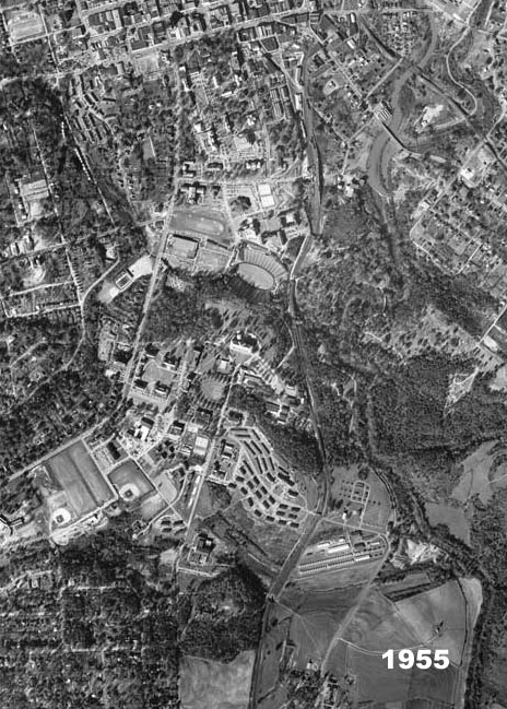 Aerial photograph of the UGA campus, 1955