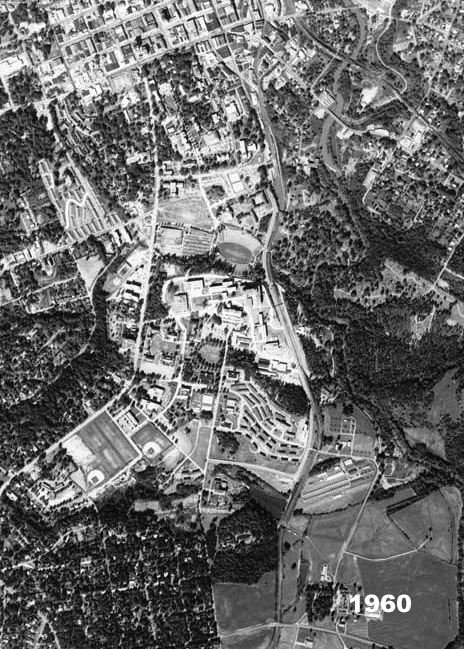 Aerial photograph of the UGA campus, 1960