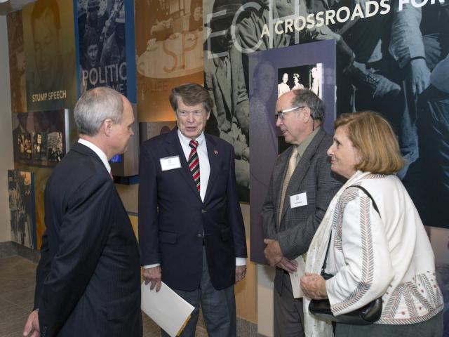 Guests attending the Russell Library’s 40th anniversary symposium in 2014.