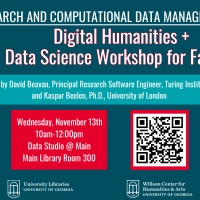 graphic for faculty digital humanities and data science workshop