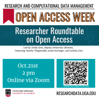 graphic for Open Access Week Researcher Roundtable